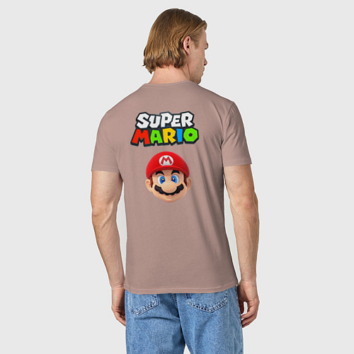 Мужская футболка Mario hit / Пыльно-розовый – фото 4