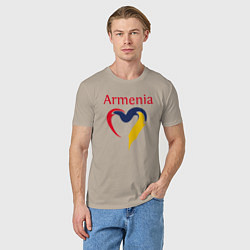 Футболка хлопковая мужская Armenia Heart, цвет: миндальный — фото 2
