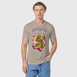 Футболка хлопковая мужская Баскетболист ломает кольцо, цвет: миндальный — фото 2