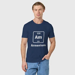 Футболка хлопковая мужская Армениум, цвет: тёмно-синий — фото 2