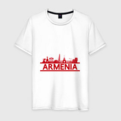 Футболка хлопковая мужская Armenia in Red, цвет: белый