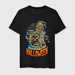 Футболка хлопковая мужская Halloween Mummy, цвет: черный