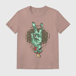 Футболка хлопковая мужская Zombie Hand, цвет: пыльно-розовый