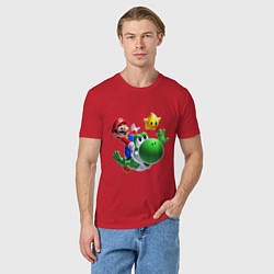 Футболка хлопковая мужская Mario&Yoshi, цвет: красный — фото 2