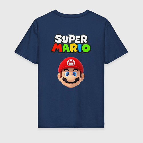 Мужская футболка MarioJump / Тёмно-синий – фото 2