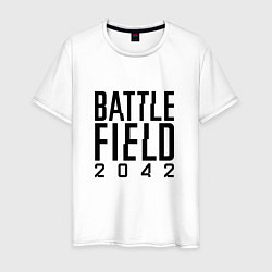 Футболка хлопковая мужская BATTLEFIELD 2042 LOGO БАТЛФИЛД 2042 ЛОГО, цвет: белый