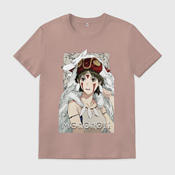 Футболка хлопковая мужская Princеss mononoke, цвет: пыльно-розовый