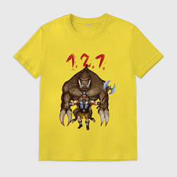 Футболка хлопковая мужская Разнос на 121, цвет: желтый