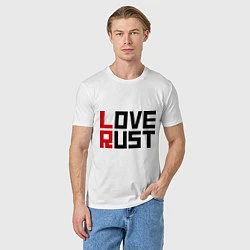 Футболка хлопковая мужская Love Rust, цвет: белый — фото 2