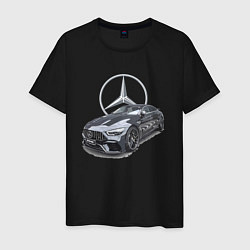 Футболка хлопковая мужская Mercedes AMG motorsport, цвет: черный