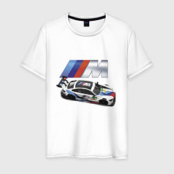 Футболка хлопковая мужская BMW Great Racing Team, цвет: белый