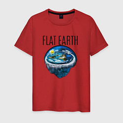 Футболка хлопковая мужская The Flat Earth, цвет: красный