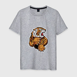 Футболка хлопковая мужская Tiger Man, цвет: меланж