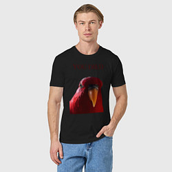 Футболка хлопковая мужская Красный попугай, цвет: черный — фото 2