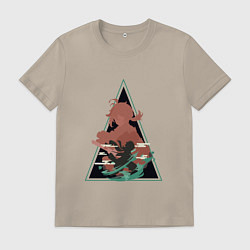 Футболка хлопковая мужская Genshin Impact KazuhaКадзуха, цвет: миндальный