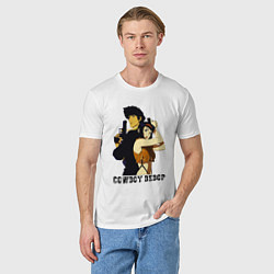 Футболка хлопковая мужская Spike & Faye, цвет: белый — фото 2