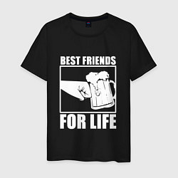 Футболка хлопковая мужская Best Friends For Life-Кулак встрою, цвет: черный