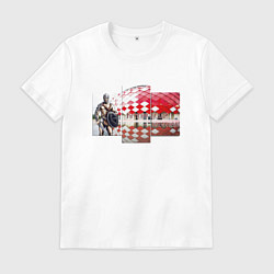 Футболка хлопковая мужская Гладиатор и Стадио, цвет: белый