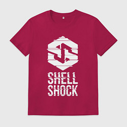 Футболка хлопковая мужская SHLSHK Glitched Logo Collection, цвет: маджента