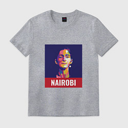 Футболка хлопковая мужская Nairobi - Money Heist, цвет: меланж