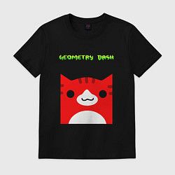 Футболка хлопковая мужская Geometry Dash: Cat Skin, цвет: черный