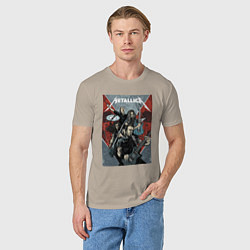 Футболка хлопковая мужская Metallica - cool dudes!, цвет: миндальный — фото 2