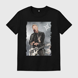 Футболка хлопковая мужская James Alan Hetfield - Metallica vocalist, цвет: черный
