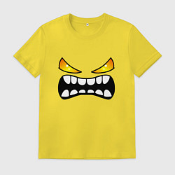 Футболка хлопковая мужская Geometry Dash: Demon Face, цвет: желтый