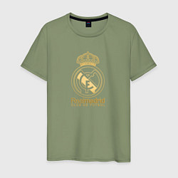Футболка хлопковая мужская Real Madrid gold logo, цвет: авокадо