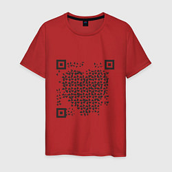 Футболка хлопковая мужская QR Love, цвет: красный