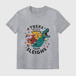 Футболка хлопковая мужская T-Rex Christmas, цвет: меланж
