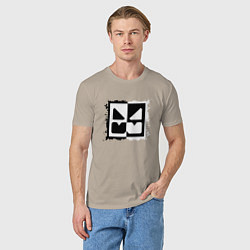 Футболка хлопковая мужская GEOMETRY DASH BLACK WHITE, цвет: миндальный — фото 2