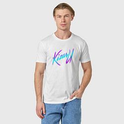 Футболка хлопковая мужская КИЗАРУ НЕОН ЛОГО KIZARU NEON LOGO, цвет: белый — фото 2