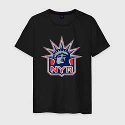 Футболка хлопковая мужская Нью Йорк Рейнджерс New York Rangers, цвет: черный