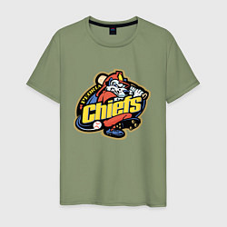 Футболка хлопковая мужская Peoria Chiefs - baseball team, цвет: авокадо