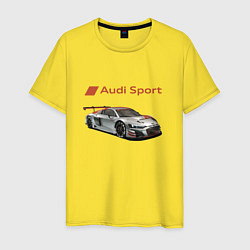 Футболка хлопковая мужская Audi sport - racing team, цвет: желтый