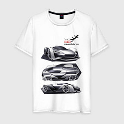 Футболка хлопковая мужская Audi motorsport concept sketch, цвет: белый