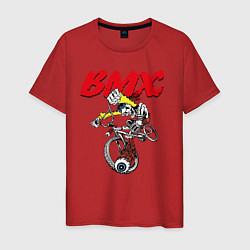 Футболка хлопковая мужская Extreme BMX riding, цвет: красный