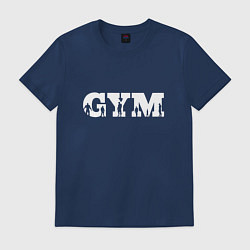 Футболка хлопковая мужская GYM- образ жизни, цвет: тёмно-синий