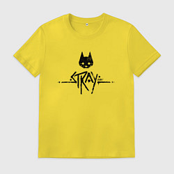 Футболка хлопковая мужская Stray: Black Logo, цвет: желтый