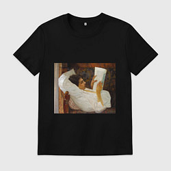 Футболка хлопковая мужская Young Man Reading, цвет: черный