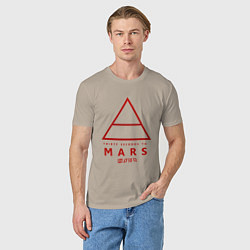 Футболка хлопковая мужская 30 Seconds to Mars рок, цвет: миндальный — фото 2