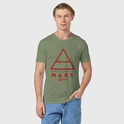 Футболка хлопковая мужская 30 Seconds to Mars рок, цвет: авокадо — фото 2