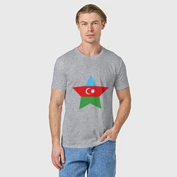 Футболка хлопковая мужская Azerbaijan Star, цвет: меланж — фото 2