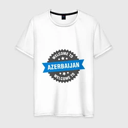 Футболка хлопковая мужская Welcome - Ajerbaijan, цвет: белый