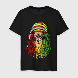 Футболка хлопковая мужская Rasta lioN, цвет: черный