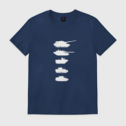 Футболка хлопковая мужская ВИДЫ ТАНКОВ, цвет: тёмно-синий