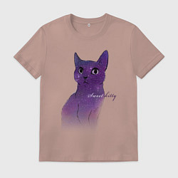 Футболка хлопковая мужская Sweet Kitty, цвет: пыльно-розовый