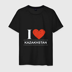 Футболка хлопковая мужская Я Люблю Казахстан цвета черный — фото 1