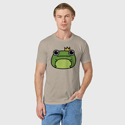 Футболка хлопковая мужская Frog Lucky король, цвет: миндальный — фото 2